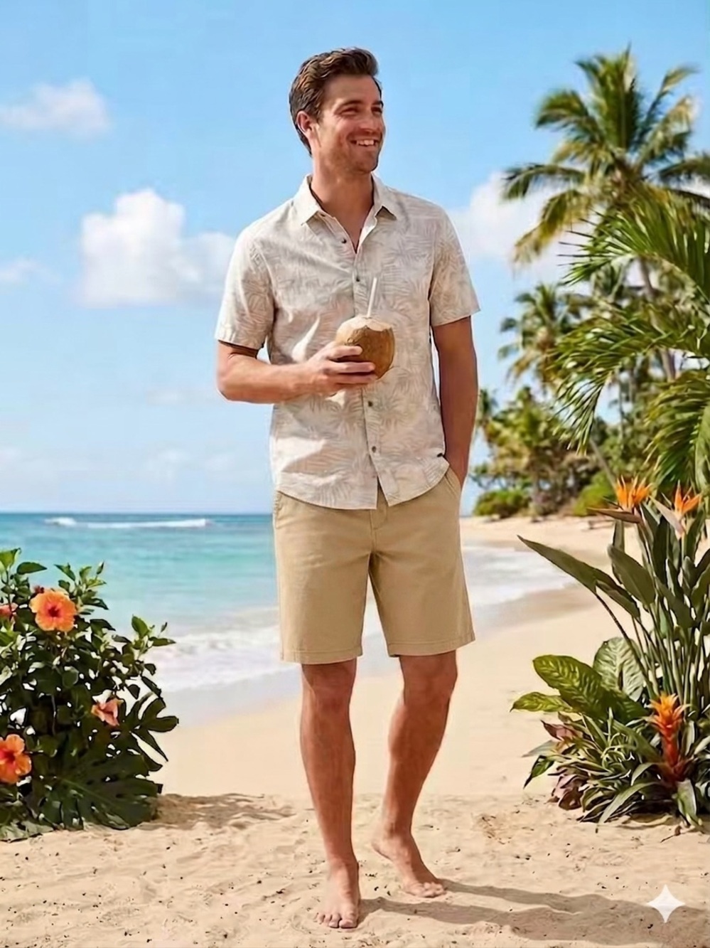 Men's Havana Jim Casual 9” Shorts In Khaki